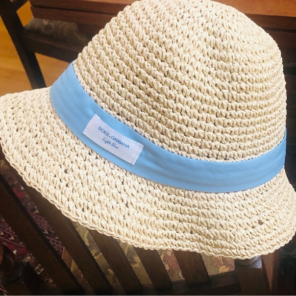 Dolce & Gabbana Cream Hat with Blue Band - Picture 2 of 6